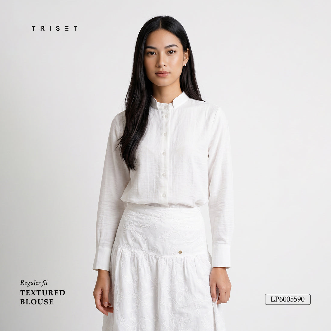 Triset Ladies Blouse Wanita Lengan Panjang Asimetris | Relaxed Fit | LR3052890