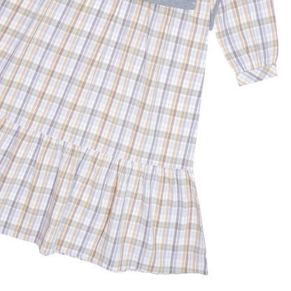 OXA Kids Alexa Maxi Dress Pakaian Anak Kotak Kotak Lengan Panjang | Reguler Fit | OD3104301