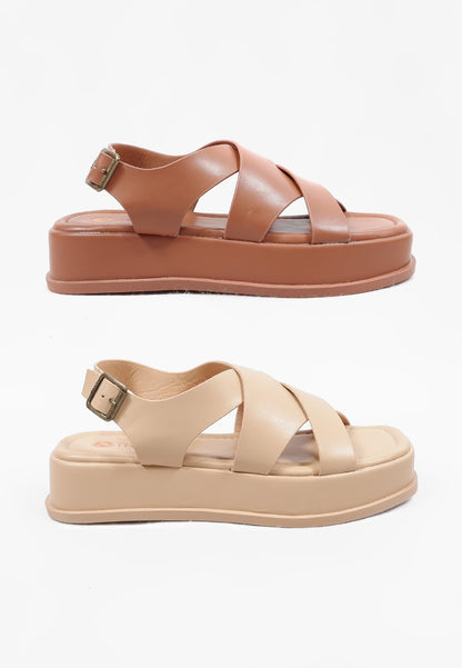 Triset Sandal Wanita | Casual | Cross Strap | Flat - TF8004303