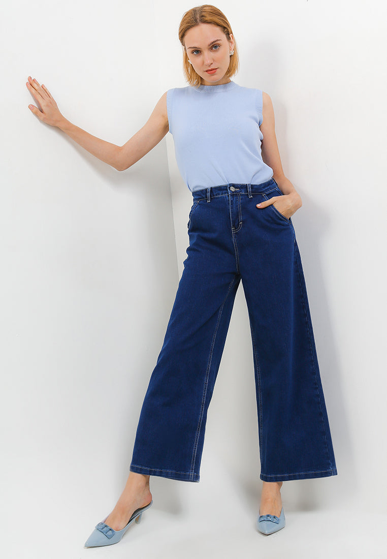 Triset Casual Celana Jeans Wanita Cullote Highwaist | Wide Leg | TP6005210