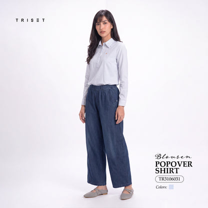 Triset Casual Blouse Wanita Striped Lengan Panjang | Reguler Fit | TR3106031