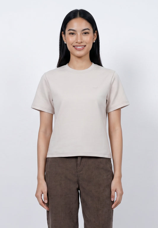 Triset Casual Kaos Wanita Lengan Pendek Bordir Capung | Boxy Crop | TK5034890
