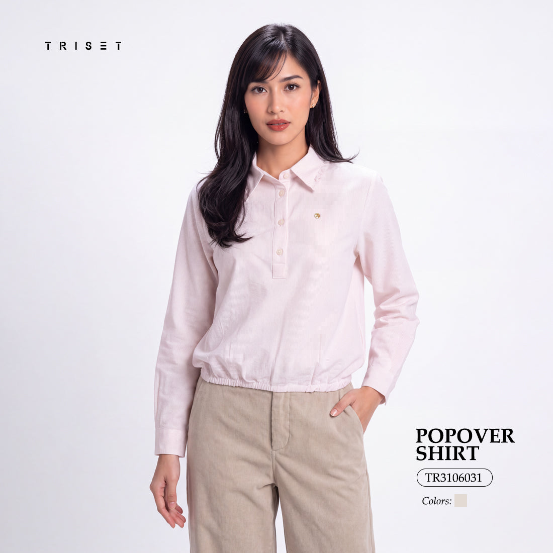 Triset Casual Blouse Wanita Striped Lengan Panjang | Reguler Fit | TR3106031