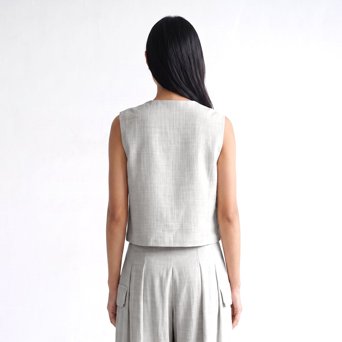 Triset Casual Rompi Outer Wanita Semi Crop Tanpa Lengan | Reguler Fit | TJ6001151