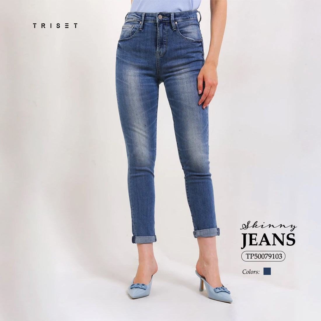 Triset Casual Skinny Jeans Wanita High Waist | Slim Fit | TP5007910