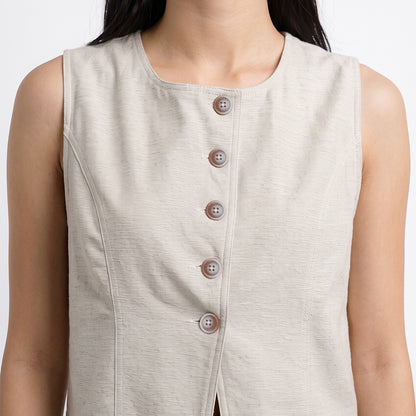 Triset Casual Rompi Outer Wanita Semi Crop Tanpa Lengan | Reguler Fit | TJ60011330
