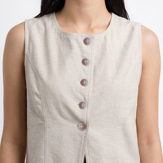 Triset Casual Rompi Outer Wanita Semi Crop Tanpa Lengan | Reguler Fit | TJ6001330