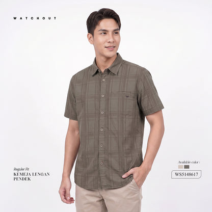WATCHOUT KEMEJA LENGAN PENDEK PRIA | REGULER FIT | CASUAL | WS514861709