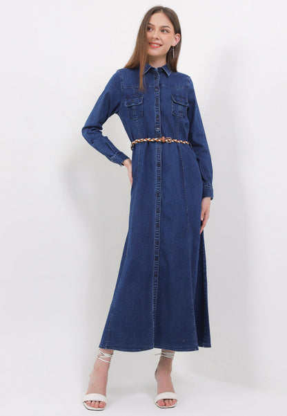 TRISET CASUAL AMAYA DENIM DRESS - TD3019010