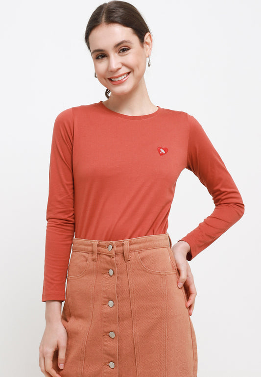 TRISET CASUAL ACELYNN T-SHIRT TERRACOTTA - TK300830017