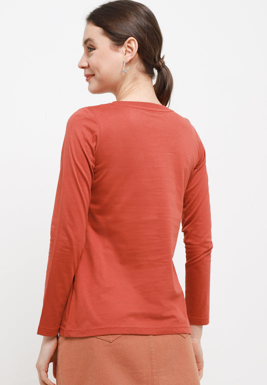 TRISET CASUAL ACELYNN T-SHIRT TERRACOTTA - TK300830017