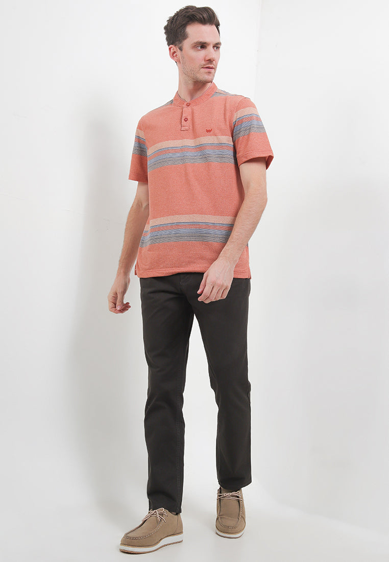 WATCHOUT CASUAL COLLARED HENLEY TEE - WK401240816