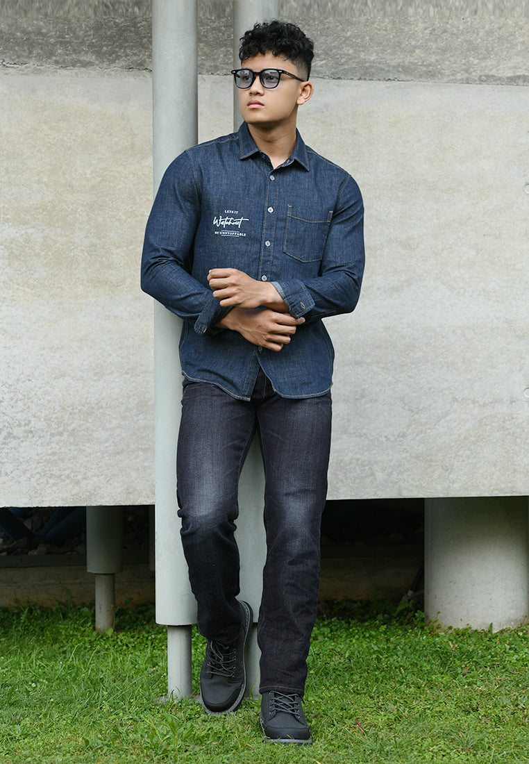 WATCHOUT KEMEJA PRIA LENGAN PANJANG | SLIM FIT | JEANS | JS3034010