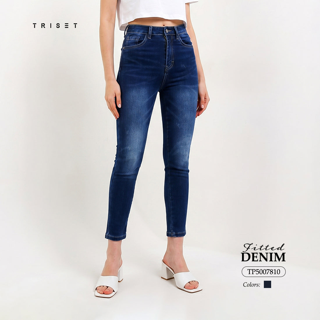 Triset Casual Skinny Jeans Wanita High Waist | Slim Fit | TP5007810
