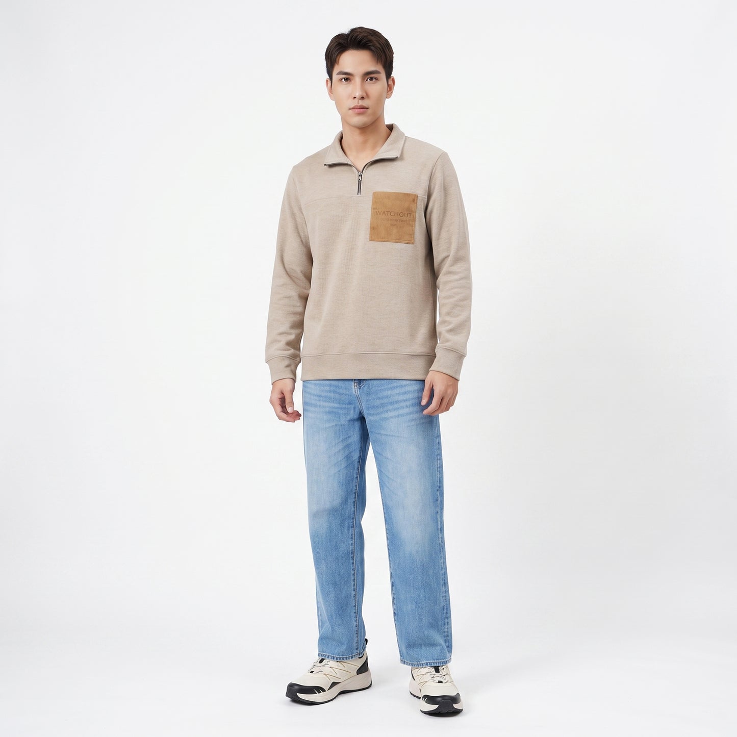 WATCHOUT PAKAIAN SWEAT SHIRT LENGAN PANJANG PRIA MONTANA HALF ZIP | REGULER FIT | JEANS | JK3000000