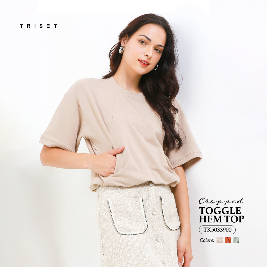 Triset Casual Pakaian Wanita GABY LOOSE CROP SWEATSHIRT - TK5033900