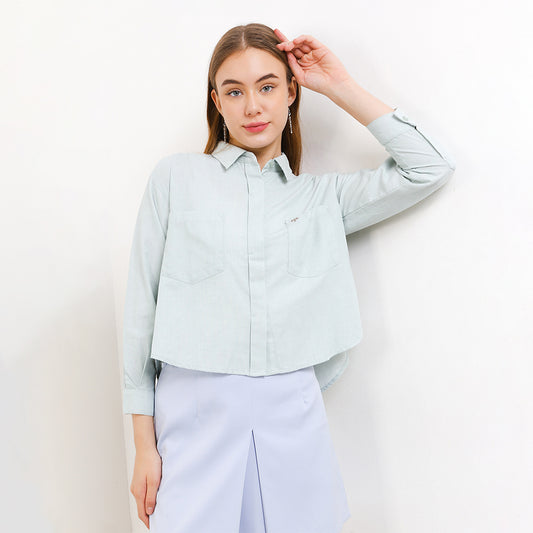 Triset Casual Pakaian Wanita LEA CROP OVERSIZE BLOUSE - TR3092500