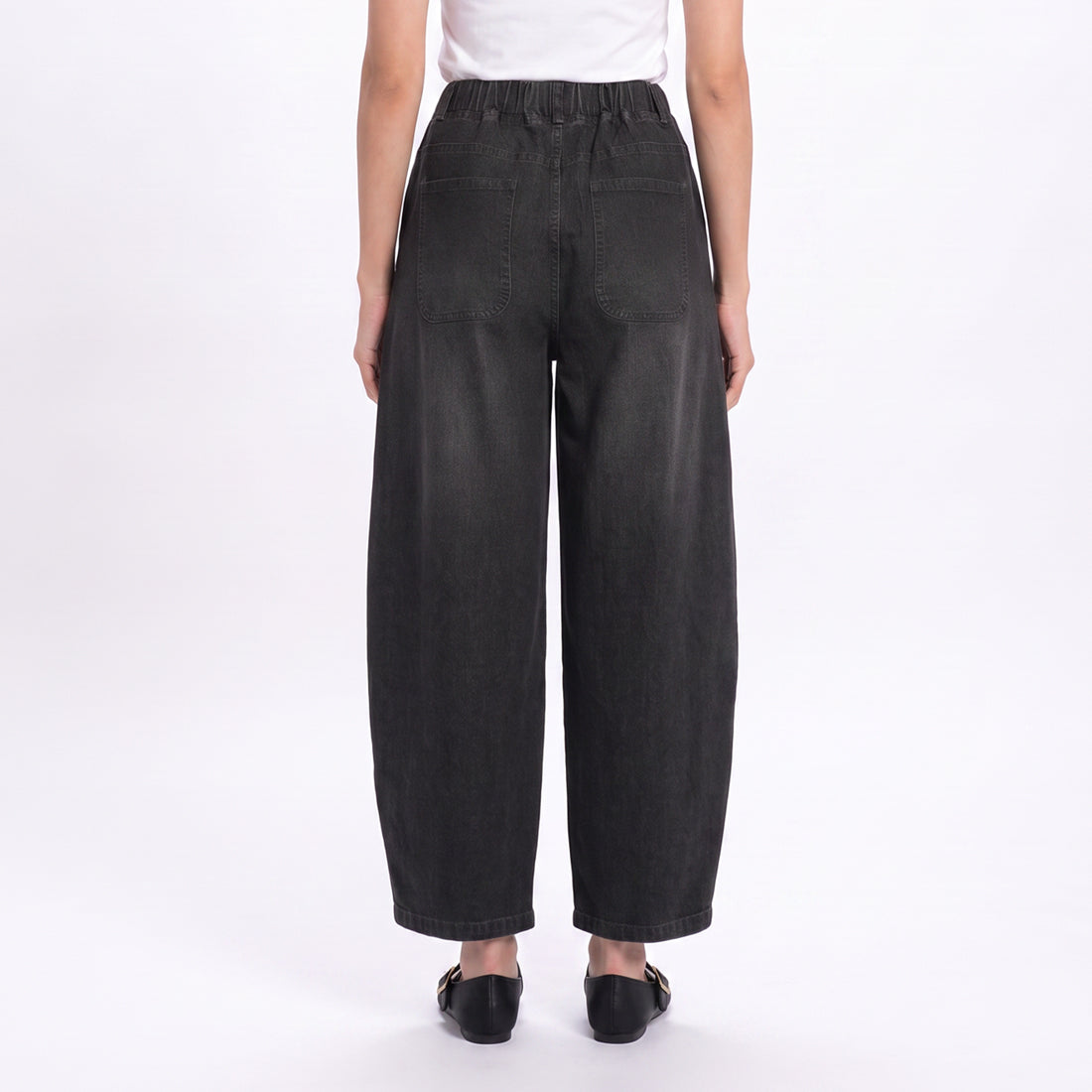 Triset Casual Celana Wanita Barrel Jeans Washed High Waist | Loose Fit | TP1006050