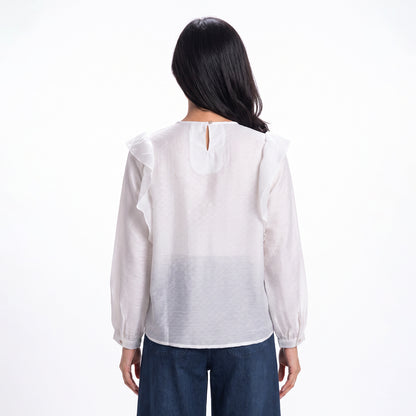 Triset Ladies Blouse Wanita Ruffle Lengan Panjang | Reguler Fit | LR305259A