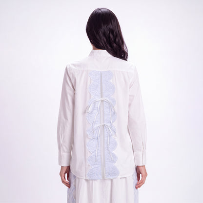 Triset Casual Blouse Wanita Lace Up Back Tali Pita Lengan Panjang | Reguler Fit | TR310729A