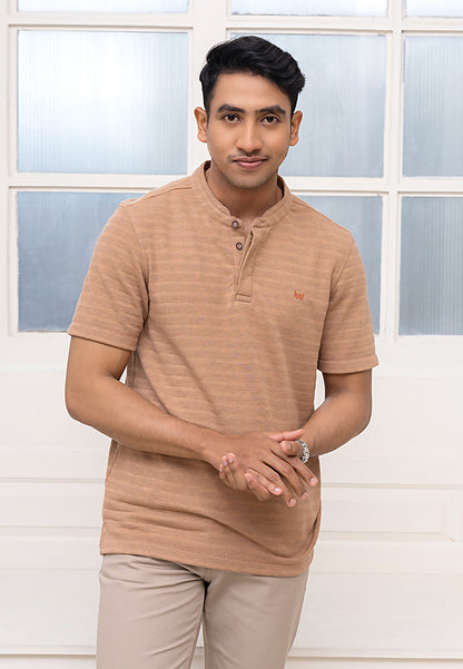 Watchout Kaos Pakaian Pria Kerah Mandarin Lengan Pendek Henley | Reguler Fit | Casual | WK401280014
