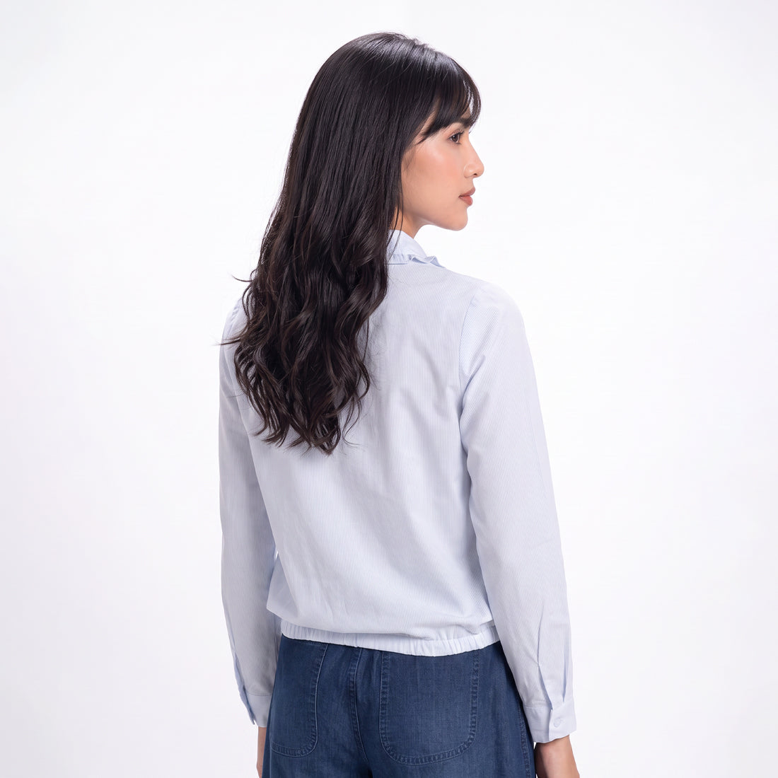 Triset Casual Blouse Wanita Striped Lengan Panjang | Reguler Fit | TR3106031