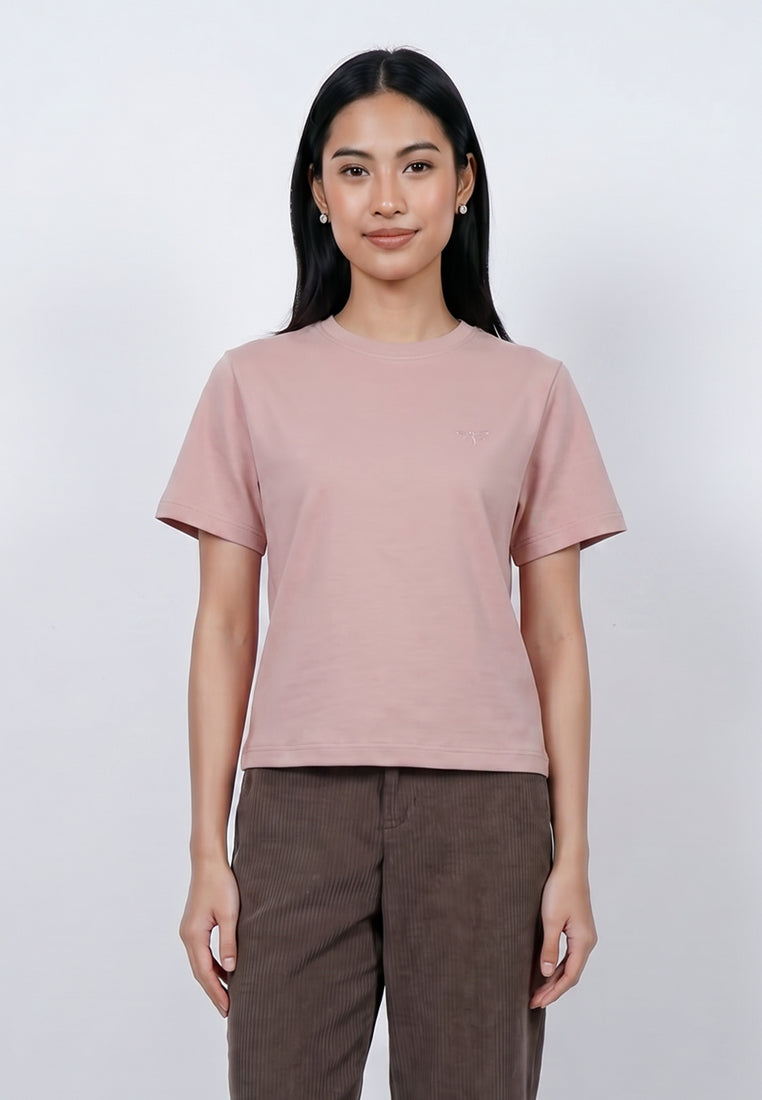 Triset Casual Kaos Wanita Lengan Pendek Bordir Capung | Boxy Crop | TK5034890