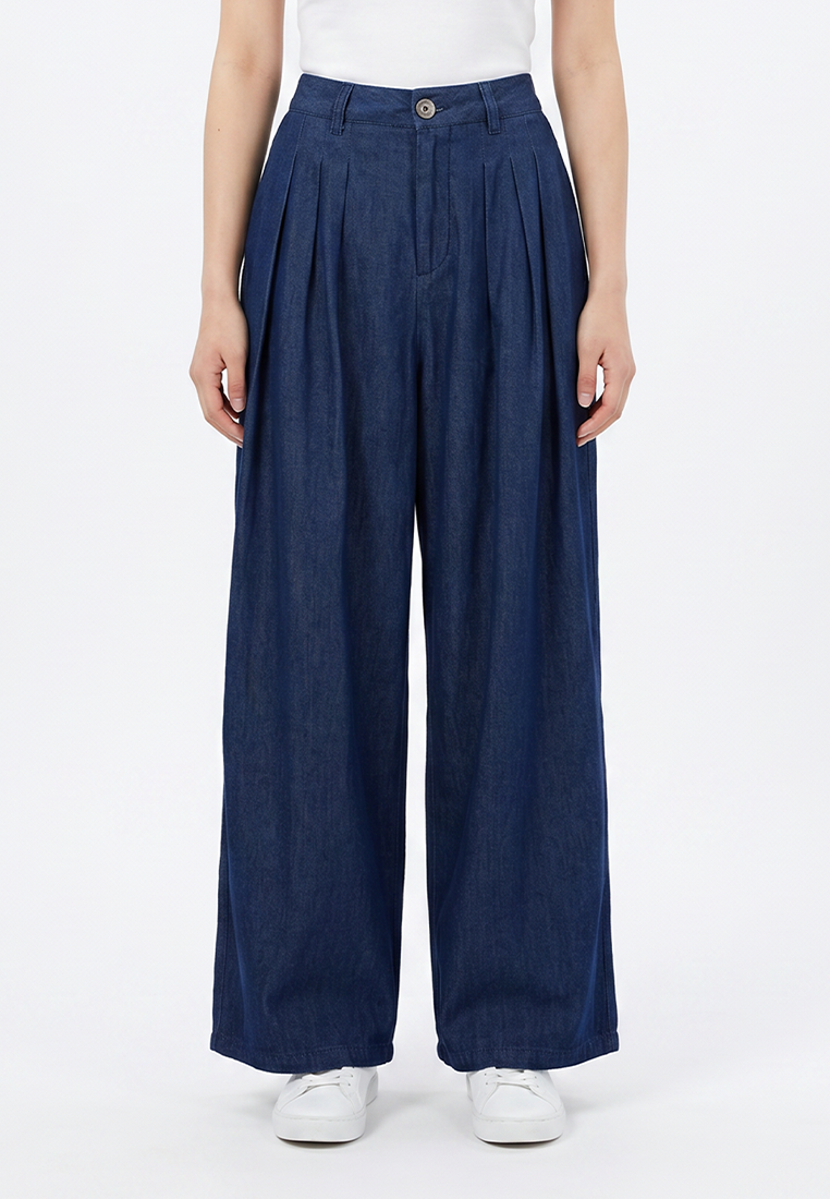 TRISET Celana Culote Denim Wanita Highwaist Wide Leg | Reguler Fit | Casual | TP5008670