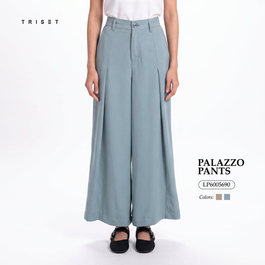 Triset Ladies Celana Panjang Wanita Palazzo Pants High Waist | Relaxed Fit | LP6005690