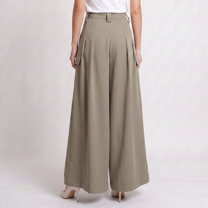 Triset Ladies High Rise pleated Palazzo pants | Celana Wanita Lurus Besar | LP6005590