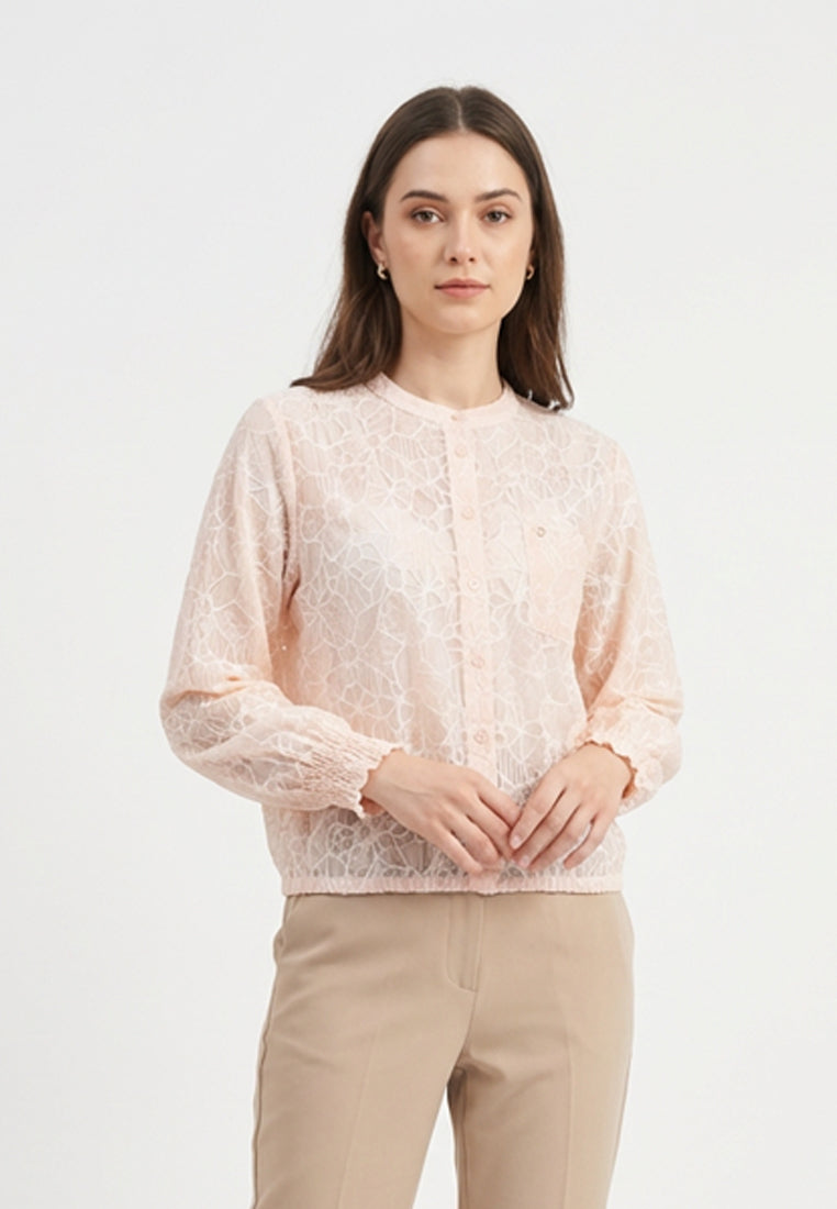 Triset Ladies Blouse Wanita Lengan Panjang Lace Transparan | Reguler Fit | LR3051978