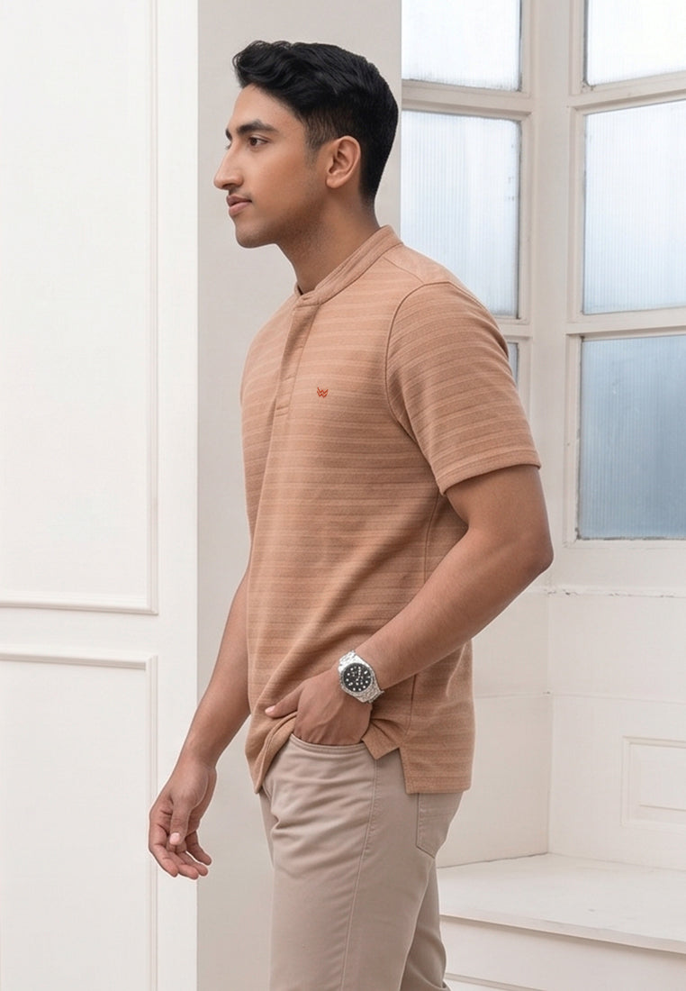 Watchout Kaos Pakaian Pria Kerah Mandarin Lengan Pendek Henley | Reguler Fit | Casual | WK401280014
