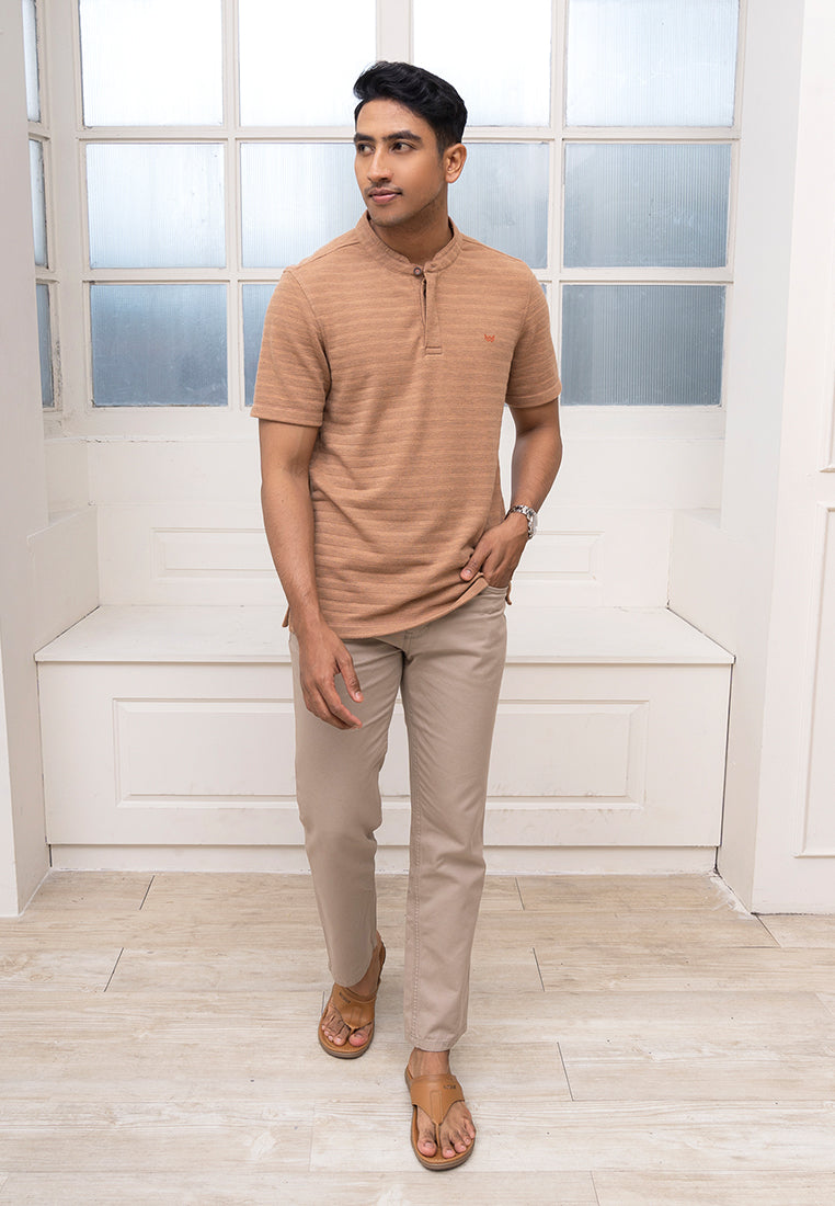 Watchout Kaos Pakaian Pria Kerah Mandarin Lengan Pendek Henley | Reguler Fit | Casual | WK401280014