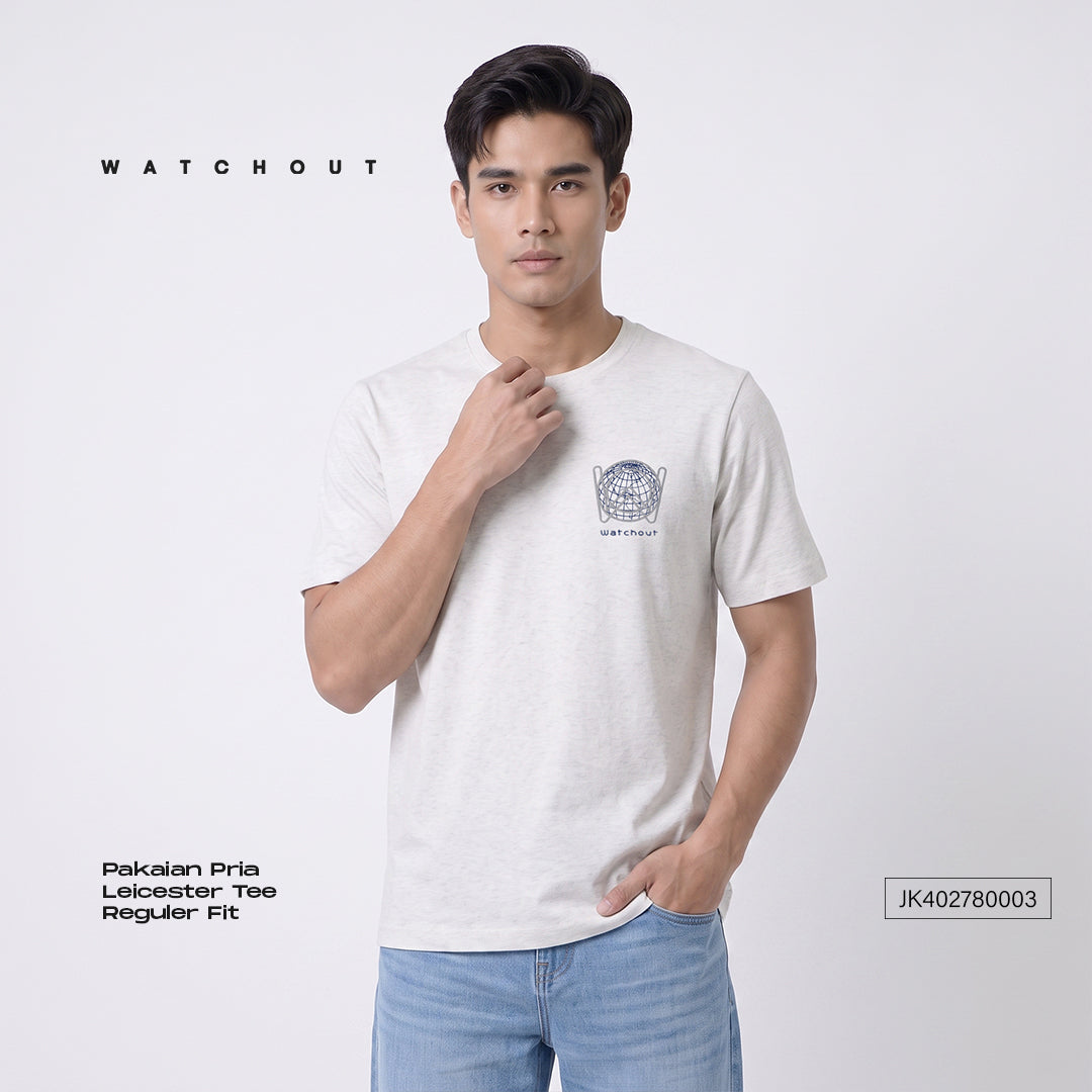 WATCHOUT KAOS PAKAIAN PRIA LENGAN PENDEK LEICESTER | BOXY FIT | JEANS | JK402780003