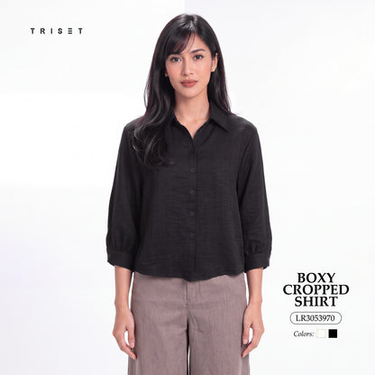 Triset Ladies Blouse Wanita Semi Crop Lengan Tujuh Perdelapan | Boxy Fit | LR3053970