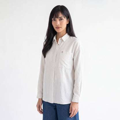 Triset Casual Blouse Wanita Striped Lengan Panjang | Relaxed Fit | TR3106991
