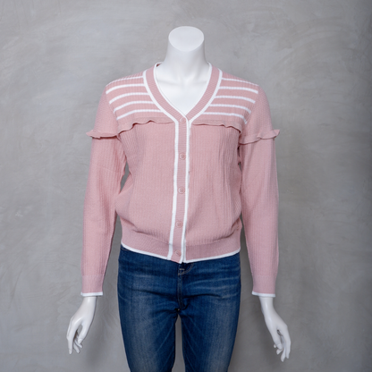 Triset Casual Cardigan Rajut Wanita Lengan Panjang Ruffle | Reguler Fit | TM3004330