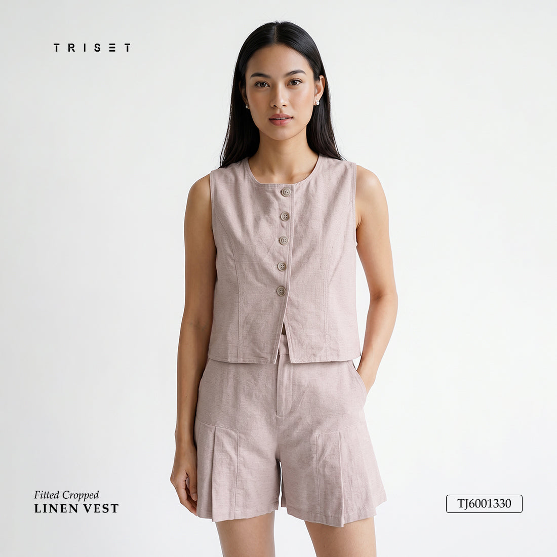 Triset Casual Rompi Outer Wanita Semi Crop Tanpa Lengan | Reguler Fit | TJ60011330