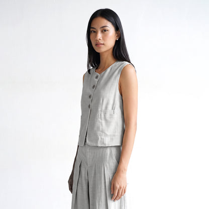 Triset Casual Rompi Outer Wanita Semi Crop Tanpa Lengan | Reguler Fit | TJ6001151