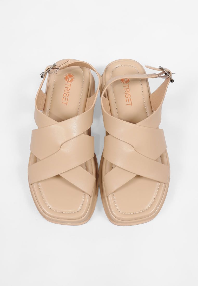 Triset Sandal Wanita | Casual | Cross Strap | Flat - TF8004303