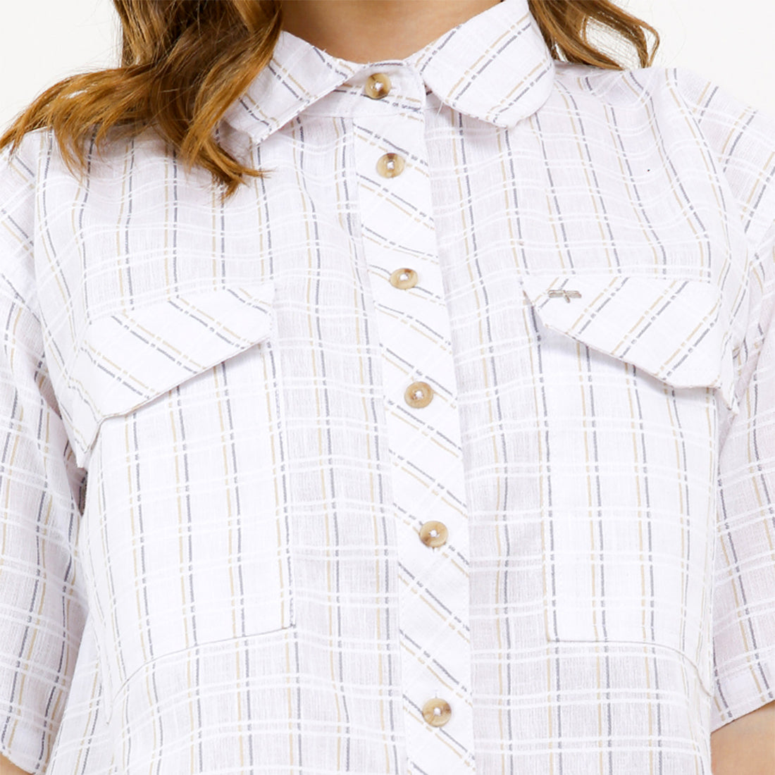 Triset Casual Pakaian Wanita LEA CROP OVERSIZE BLOUSE - TR5051701