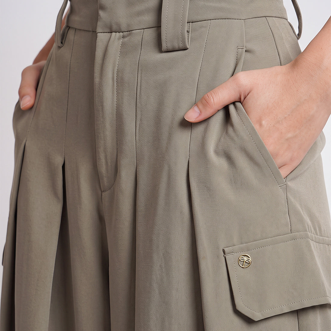 Triset Ladies High Rise pleated Palazzo pants | Celana Wanita Lurus Besar | LP6005590