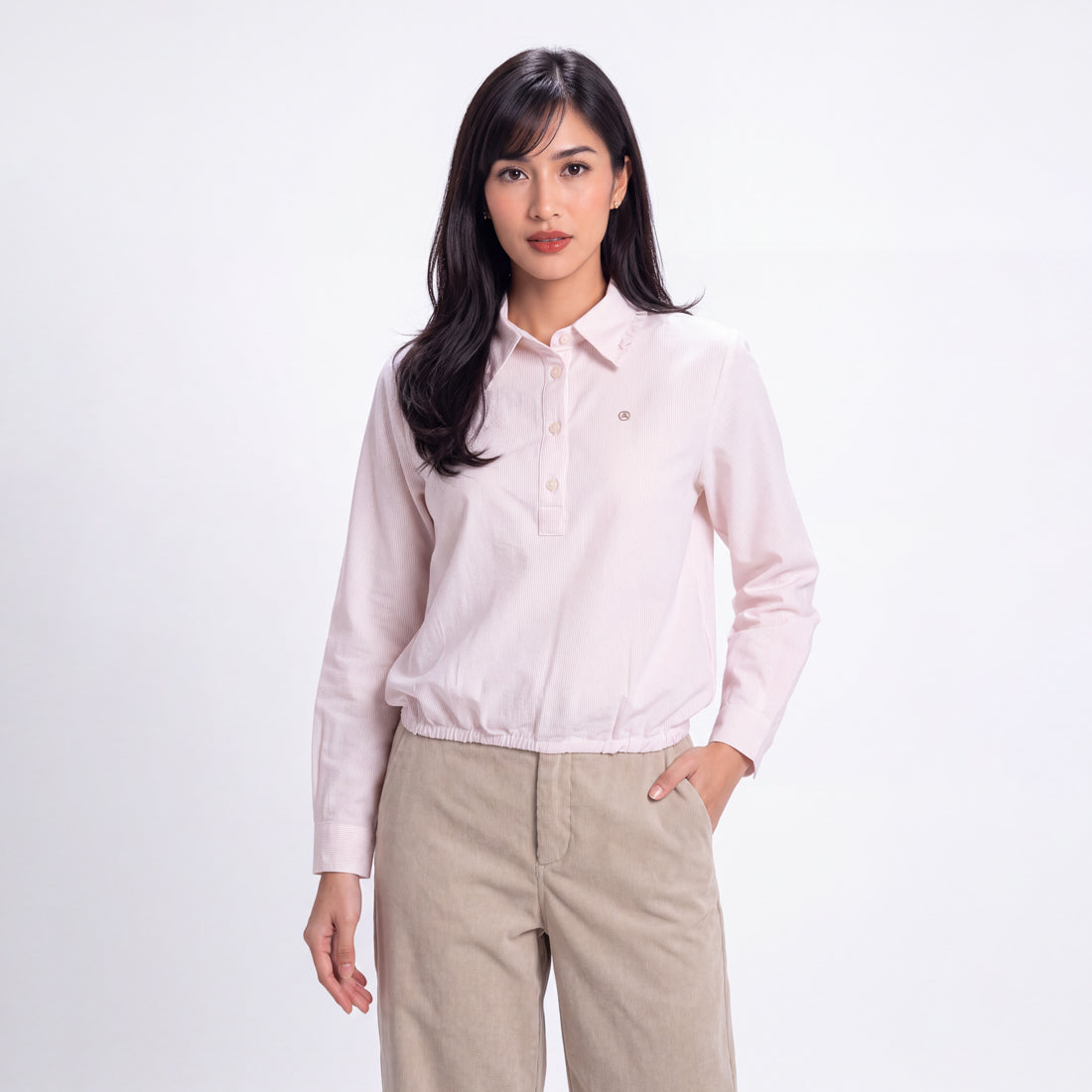 Triset Casual Blouse Wanita Striped Lengan Panjang | Reguler Fit | TR3106031