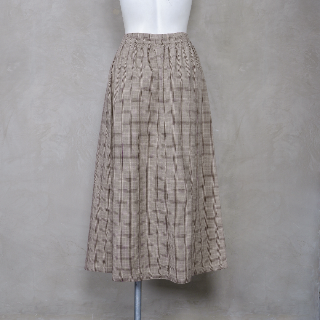 Triset Casual Rok Midi Wanita Kotak Rempel | Reguler Fit | TN3014091