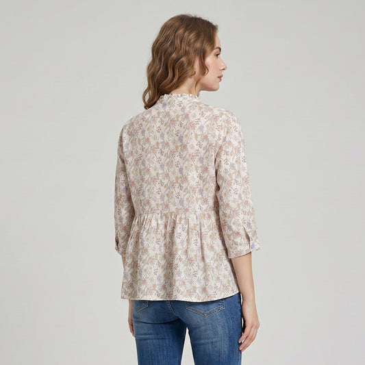 Triset Ladies Blouse Floral Wanita Lengan Tiga Perempat | Reguler Fit | LR3052678
