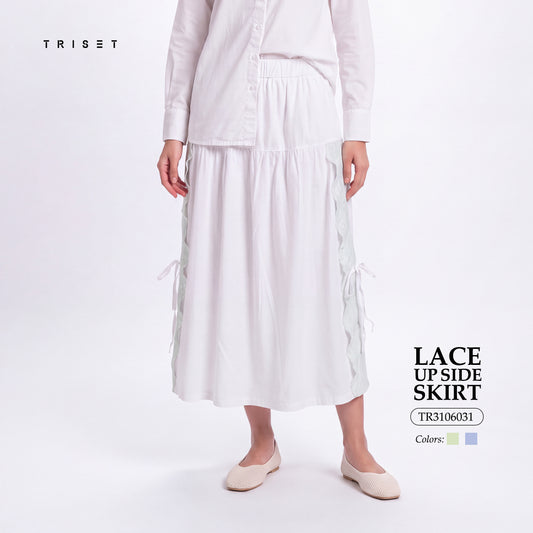 Triset Rok Maxi Wanita Tiered Bordir Tali Pita A Line | Reguler Fit | TN301439A