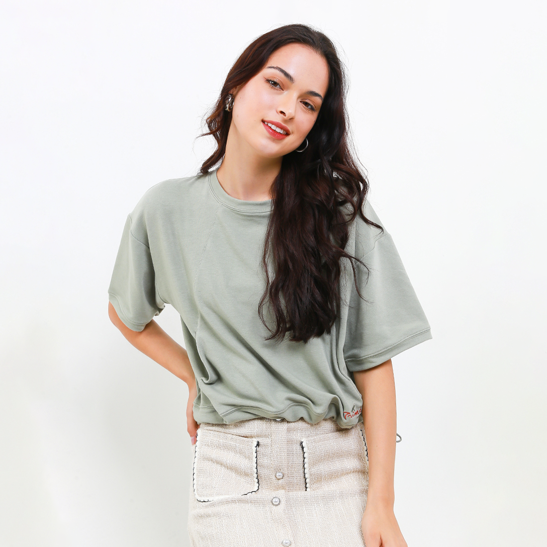 Triset Casual Pakaian Wanita GABY LOOSE CROP SWEATSHIRT - TK5033900