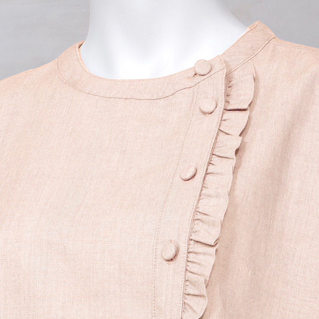 Triset Ladies Blouse Wanita Asimetris Lengan Tiga Perempat Ruffle | Reguler Fit | LR3051690