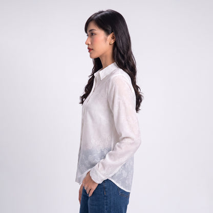 Triset Ladies Blouse Wanita Lace Floral Lengan Panjang | Reguler Fit | LR3052078