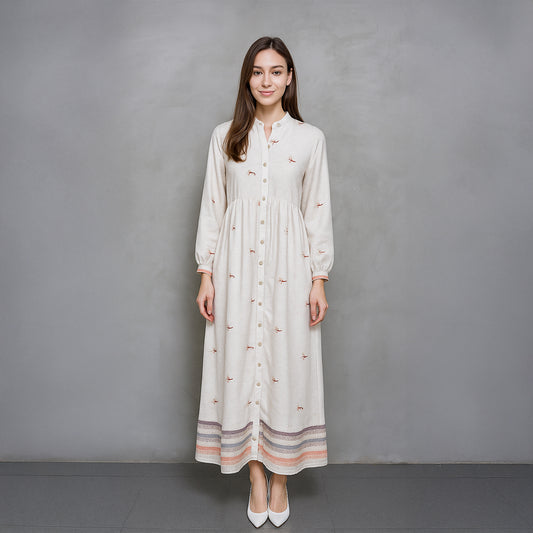 Triset Ladies Maxi Dress Wanita Embroidery Lengan Panjang A Line | Reguler Fit | LD8004401